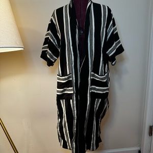 EILEEN FISHER Reed PM/PL Striped Organic Cotton Kimono Jacket size S